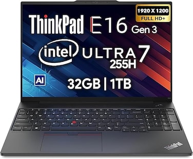 Lenovo ThinkPad E16 Gen 3 16" FHD+ Business AI Laptop, Intel 16-Core Ultra 7 255H (Beat Ultra 7 255U), Arc Graphics, 32GB DDR5, 1TB PCIe SSD, WiFi 6E, Backlit KB, FR(Upgraded)-International Version