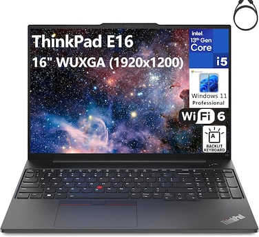 Lenovo ThinkPad E16 16" FHD+ 13th Gen Intel 10-Core i5-1335U (Beat i7-1270P), 16GB DDR4 RAM, 1TB PCIe SSD, WiFi6, BT, Backlit KB, Reader