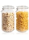 2 Pack Glass Food Storage Jars with Airtight Clip Lids, Two Sizes (34 oz and 74.5 oz), for Flour, Cereal, Coffee, Pasta, Fruit and Canned Goods, Spice Storage Square Jars. (Large)
