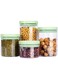 UCHUANG 4-Pack Airtight Food Storage Jars Set, Clear Round Containers For Tea Herbs Sugar Spice Candy Cookie Cereal
