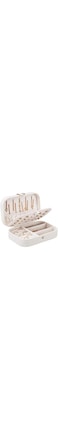 TAME Jewelry Box, PU Leather Small Jewelry Organizer for Women Girls, Double Layers Jewelry Organizer Display Storage Holder Box for Rings, Earrings, Necklaces, Bracelets (White)