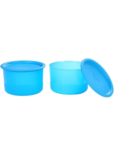 Signoraware Centre Press Container Set 900ml of 2 Turkish Blue