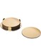 Brass Coaster Set with Elegant Holder - 6 Absorbent Drink Coasters for Tables &amp; Home Decor