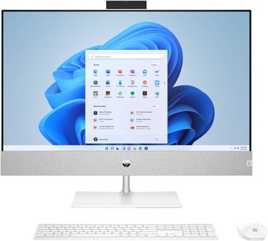 
HP Pavilion -Desktop Computer, 27&quot; FHD IPS Display, Intel Core i7-13700T, 16GB RAM, 512GB SSD, GeForce RTX 3050 4GB Graphics, Wireless ENG K/B &amp; Mouse, Win11Pro, White  8G4H9EA