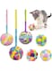 FDTY 6 Pack Cat Toys Ball, Woolen Yarn Cat Toy Balls with Bell and Cat Fuzzy Balls, Interactive Cat Toys for Indoor Cats and Kittens, Cat Kitten Chew Toys,