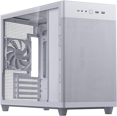 ASUS Prime AP201 Mid-Tower PC Case - Tempered Glass, White, ATX/Micro-ATX/Mini-ITX Compatible