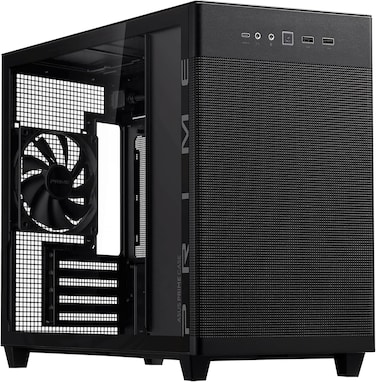 ASUS Prime AP201 Mid-Tower PC Case - Tempered Glass, Black, ATX/Micro-ATX/Mini-ITX Compatible