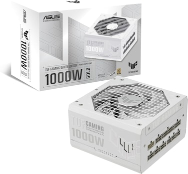 ASUS TUF Gaming 1000W White Power Supply - 80 Plus Gold, Fully Modular, High-Performance PSU, CE &amp; UK Plug
