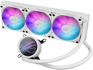 ASUS ROG RYUO III 360 ARGB White AIO Cooler - Asetek Pump, EMMA Display, Addressable RGB, Aura Sync Compatible