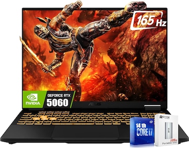 ASUS TUF F16 16" FHD+ 165Hz Gaming Laptop, 14th Gen Intel 16-Core i7-14650HX(>i9-13900HX), NVIDIA GeForce RTX 5060 8GB GDDR7, RGB Backlit KB, Facial Recognition, W/128PSD, Win11 Home(64GB 2TB SSD)
