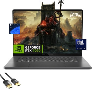 ASUS ROG Zephyrus G16 Gaming Laptop, 16" OLED 240Hz Display, Core Ultra 9 185H (Up to 5.1GHz), GeForce RTX 4070, 16GB DDR5, 2TB PCle 4.0, WiFi 6E, Backlit KB, TB 4, HDMI, PDG HDMI Cable, Win 11 Pro