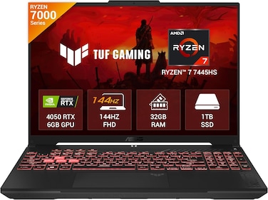 ASUS TUF A16 (2025) AMD Ryzen 7 7445HS Gaming Laptop 16GB RAM-512GB SSD   FHD+ 144Hz   Nvidia RTX 4050-6GB   Windows 11   Office Home 2024   Gray   FA607NUG-WH73
