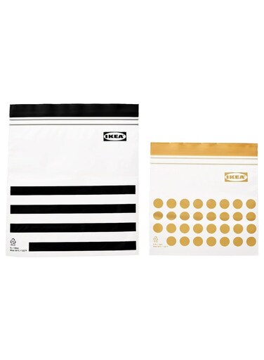 Resealable Bag, Patterned Black/Yellow, 1/0.4 l, 60 Pack