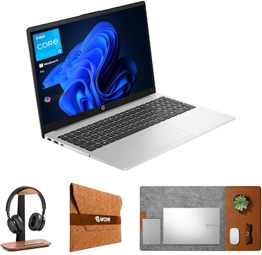 HP 250 G10 Laptop &ndash; 15.6&rdquo; FHD Backlit, Intel Core i3-1315U 13th Gen, 8GB RAM, 512GB SSD, Windows 11 Pro, Silver + FREE First Wave Signature Mat, Headset Stand &amp; SlimGuard Bundle