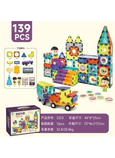 Rezzoss Magical Magnet And Children Educational Toy Magnetic Building Block (139) Pcs)