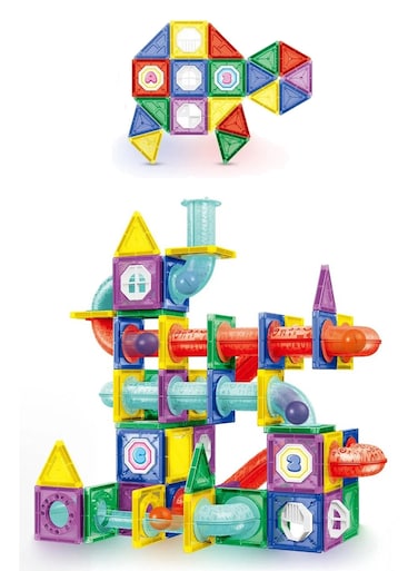 Rezzoss 148 Pcs Magnetic Building Blocks Set For Kids - 3D Colorful Magnet Tiles Construction Toy, STEM Educational Puzzle Game For Motor Skills, Best Birthday, Eid &amp; Ramadan Gift For Boys &amp; Girls