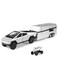 Rezzoss 1/32 Pickup Truck And Trailer Toys With Light And Pull Back, Alloy Diecast Pickup Trailer RV Model Kit, Diecast Model Car Toy Truck And Trailer For Boys Adults As Birthday Gifts