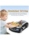 Rezzoss Steering Wheel Toy For Kids Toddlers Police Car - Simulation Electronic Pretend Driving Controller With Sound &amp; Lights, Interactive Car Seat Travel Toy For Kids 3+ Years, Co-Pilot Racing Black