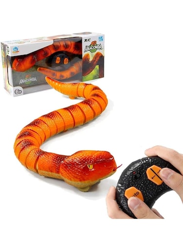 Rezzoss Remote Control Snake Toy For Kids - Realistic Crawling Anaconda Snake With Infrared Remote, Auto Mode, LED Eyes, Prank &amp; Fun Game, Gift Toy For Boys &amp; Girls Ages 6+