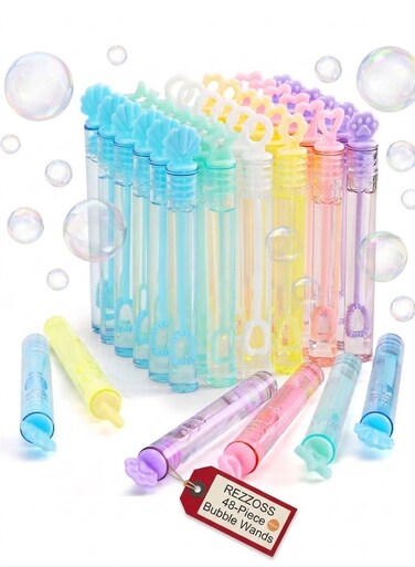 مجموعة ألعاب عصا الفقاعات الصغيرة من ريزوس، هدايا مثالية لحفلات أعياد ميلاد الأطفال، لوازم حفلات الفقاعات بالجملة، مناسبة للاستخدام في الأنشطة الخارجية والداخلية في فصلي الربيع والصيف والخريف