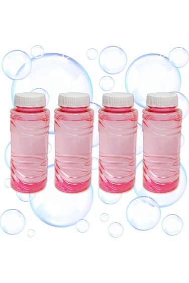 سائل آلة الفقاعات من ريزوس، عبوة من 4 قطع، متوافق مع منفاخ الفقاعات الأوتوماتيكي للأطفال، سهل الاستخدام لحفلات الأطفال والاستحمام في الأماكن المغلقة والمفتوحة