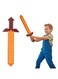 Rezzoss Orange Foam Sword Toy For Kids - Soft Safe Foam Weapons For Kids, Minecraft-Style Pixel Battle Toys For Boys, Lightweight Pretend Play Sword Axe Shovel For Children, Perfect Birthday Gift