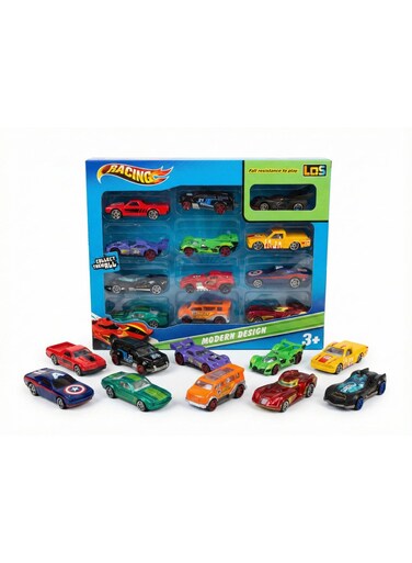 Rezzoss 12-Pack Alloy Sports Car Gift Set - Die-Cast Metal Racing Vehicles For Kids, Durable Mini Toy Cars Collection, Superhero &amp; Modern Speedsters, Birthday Party Favors &amp; Cake Toppers For Boys 3+
