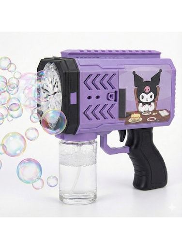 مسدس فقاعات الماء للأطفال من ريزوس، بتصميم شخصية كورومي - آلة فقاعات كهربائية أوتوماتيكية مع زجاجة محلول، لعبة شخصية سانريو أرجوانية لطيفة، هدية مثالية لحفلات الصيف الخارجية وأعياد الميلاد