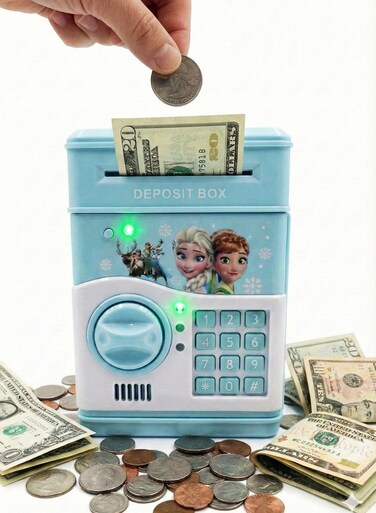 Rezzoss Electronic Piggy Bank For Kids &amp; Mini ATM Machine Deposit Box, Digital Password Money Safe Box &amp; Coin Bank, Auto-Scroll Cash Vault Toy With Music, Boys &amp; Girls Birthday Gift, Money Saving Jar
