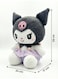 Rezzoss Sanrio Kuromi Plush Toy 29cm - Cute Black &amp; White Stuffed Animal Doll With Purple Gingham Skirt &amp; Pink Skull, Fluffy Anime Character Pillow, Kawaii Room Decor &amp; Birthday Gift For Girls 3+