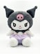 Rezzoss Sanrio Kuromi Plush Toy 29cm - Cute Black &amp; White Stuffed Animal Doll With Purple Gingham Skirt &amp; Pink Skull, Fluffy Anime Character Pillow, Kawaii Room Decor &amp; Birthday Gift For Girls 3+