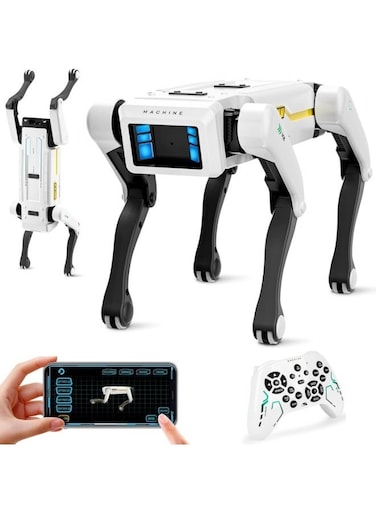 Rezzoss Smart Robot Dog For Kids &amp; Adults - AI Interactive Electronic Pet With Voice Control &amp; App Programming, Remote Control Stunt Puppy With 30+ Actions, STEM Educational Coding Toy, High-Tech