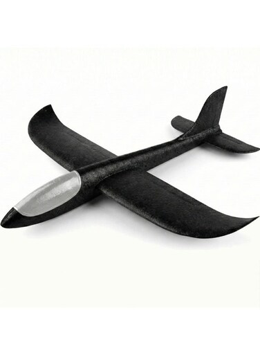 Rezzoss Large Foam Hand Throw Airplane Toy - Manual Launch Glider Plane For Kids, Lightweight EPP Outdoor Flying Aircraft Model, Break-Resistant Aerobatic Sports Toy, Birthday Party Favor Black