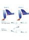 Rezzoss Large Foam Hand Throw Airplane Toy - Manual Launch Glider Plane For Kids, Lightweight EPP Outdoor Flying Aircraft Model, Break-Resistant Aerobatic Sports Toy, Birthday Party Favor Blue