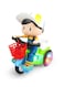 Rezzoss Electric Stunt Tricycle Toy For Kids - 360&deg; Rotating Robot Bike With LED Lights &amp; Music, Automatic Bump &amp; Go Scooter With Cute Cartoon Rider, Battery Operated Interactive Action Vehicle