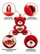 Rezzoss Red Teddy Bear 22cm Plush Toy With "Love You" Heart - Cute Stuffed Animal With Red Sequins &amp; Hanging Loop, Romantic Valentine&rsquo;s Day Gift For Girlfriend &amp; Wife, Marriage Anniversary Fluffy