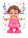 Rezzoss Interactive Musical Dancing Doll Toy For Kids - Singing &amp; Walking Girl Robot With Flashing LED Lights &amp; Bump And Go Action, Early Educational Sensory Toy, Best Birthday, Ramadan