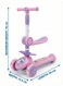 Rezzoss Kids Scooter With Music &amp; LED Lights Premium - 3 Wheel Kick Scooter For Toddlers &amp; Children 3 Years+, Adjustable Height T-Bar With Soft Sponge Handles, Stable Wide Deck Glider, Pink