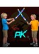 Rezzoss 2-Pack LED Light Up Ninja Swords With Sound FX - Motion Activated Glowing Katana Toys For Kids, Galaxy Space Saber Battle Set For Boys &amp; Girls, Flashing Lights &amp; Clashing Sounds Costume
