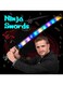 Rezzoss 2-Pack LED Light Up Ninja Swords With Sound FX - Motion Activated Glowing Katana Toys For Kids, Galaxy Space Saber Battle Set For Boys &amp; Girls, Flashing Lights &amp; Clashing Sounds Costume
