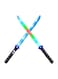 Rezzoss 2-Pack LED Light Up Ninja Swords With Sound FX - Motion Activated Glowing Katana Toys For Kids, Galaxy Space Saber Battle Set For Boys &amp; Girls, Flashing Lights &amp; Clashing Sounds Costume