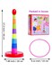 Rezzoss Stacking Cups, Kids Ring Toss Cast Circle Sets Game, Stack Up Nesting Tower Colorful Toy Early Game Gifts, 8 Layer Rainbow Building Cup And 8 Rainbow Circles