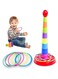 Rezzoss Stacking Cups, Kids Ring Toss Cast Circle Sets Game, Stack Up Nesting Tower Colorful Toy Early Game Gifts, 8 Layer Rainbow Building Cup And 8 Rainbow Circles