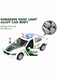 Rezzoss Dubai Police Diecast Car Model Toy With Lights &amp; Siren Sound, Pull Back Alloy Metal Cop Vehicle For Kids &amp; Collectors, Openable Doors Simulation Patrol Car, White &amp; Green