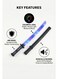 Rezzoss Electric LED Light Up Sword Toy 68cm - Musical Samurai Katana Blade With Sheath, Flashing Ninja Weapon For Kids Costume &amp; Role Play, Motion Activated Sound Effects, Interactive Combat Cosplay