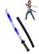 Rezzoss Electric LED Light Up Sword Toy 68cm - Musical Samurai Katana Blade With Sheath, Flashing Ninja Weapon For Kids Costume &amp; Role Play, Motion Activated Sound Effects, Interactive Combat Cosplay