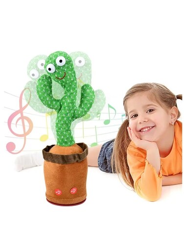 Rezzoss Funny Talking Cactus Toy For Kids - Rechargeable Dancing &amp; Voice Repeating Toy With Music, LED Lights &amp; Mimic Talk Function, Interactive Baby Learning Toy, Singing Cactus Gift For Boys