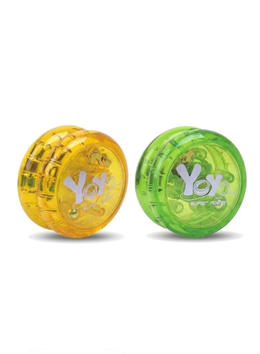Rezzoss 2-Pack Light Up Yoyo Set (Green &amp; Yellow) - LED Flashing Responsive Yoyos For Kids &amp; Beginners, Transparent Glow In Dark Return Ball, Party Favors, Goodie Bags &amp; Birthday Gift For Boys Girls