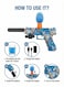 Rezzoss Electric Gel Ball Blaster M1911 Toy Gun - Automatic Hydrogel Splatter Shooter With Blue Graffiti Skull Design, Rechargeable Battery, Silencer, Flashlight &amp; Safety Goggles, Outdoor CS Battle