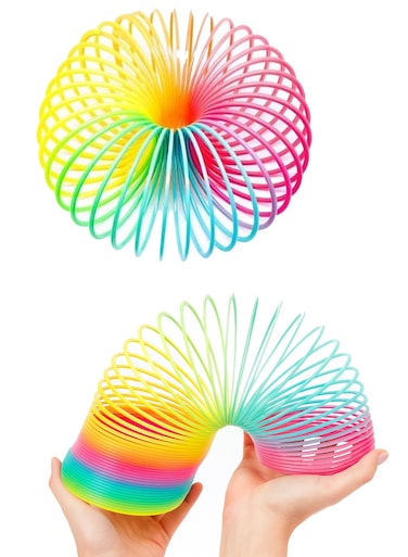 Rezzoss Giant Magic Rainbow Spring Slinky Toy - Colorful Plastic Coil For Kids, Classic Retro Rainbow Magic Spring Toy, Stress Relief Fidget Toy For Boys &amp; Girls, Stretchable Sensory Toy For Play